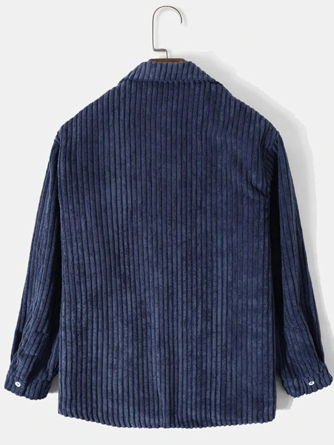Herren Vollgröße Cord-Jacke mit Knöpfen und langen Ärmeln in Übergröße