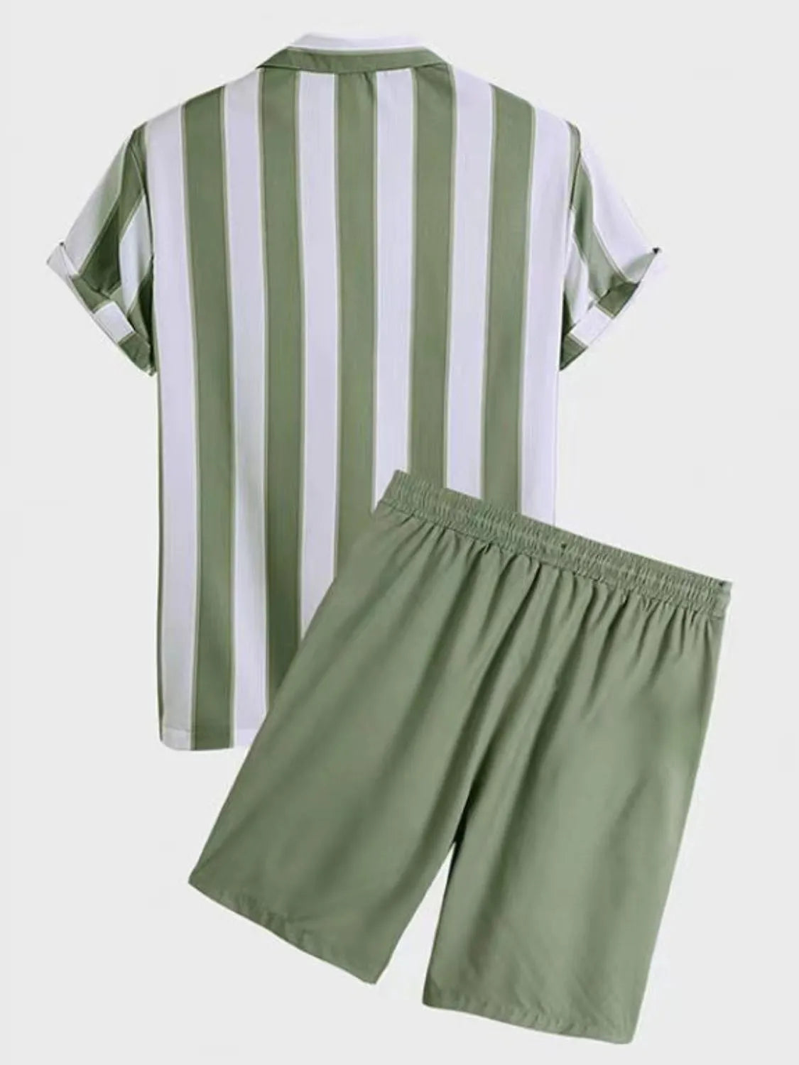 Herren Hemd und Shorts Set in Übergröße mit Streifen