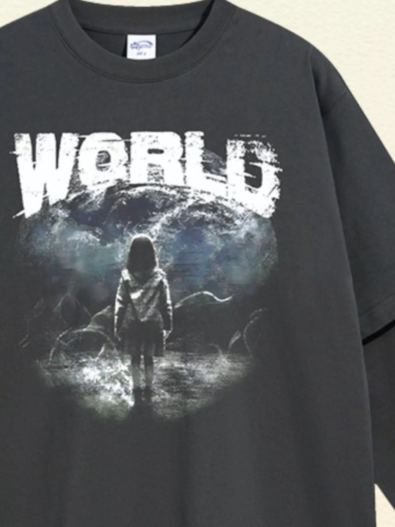 Herren World Graphic Langarm-T-Shirt