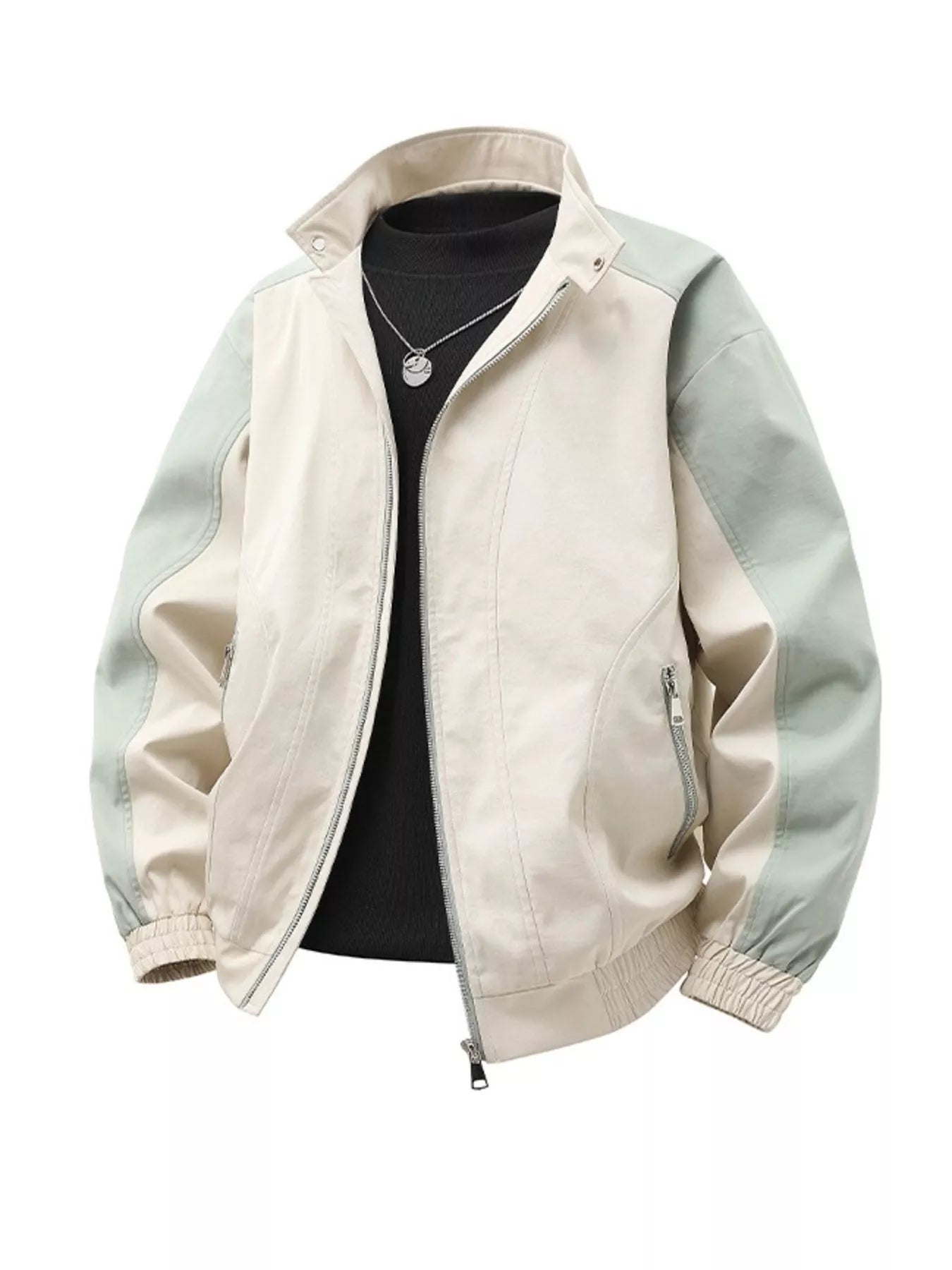 Herren Plus Size Farbblock Casual Bomberjacke