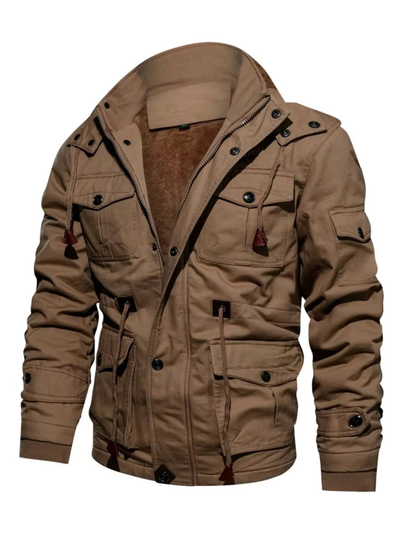 Herren Plus Size Zip-Up Warmer Wintermantel