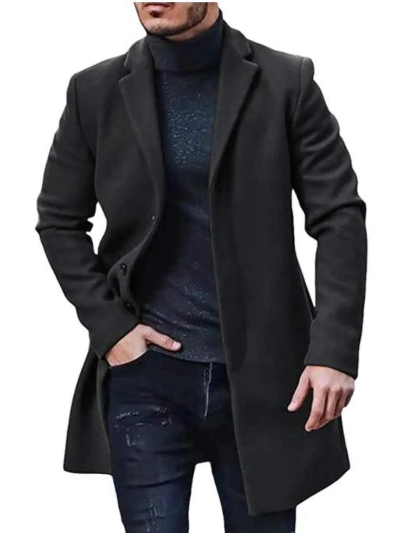 Herren Plus Size Klassischer Langarm-Mantel