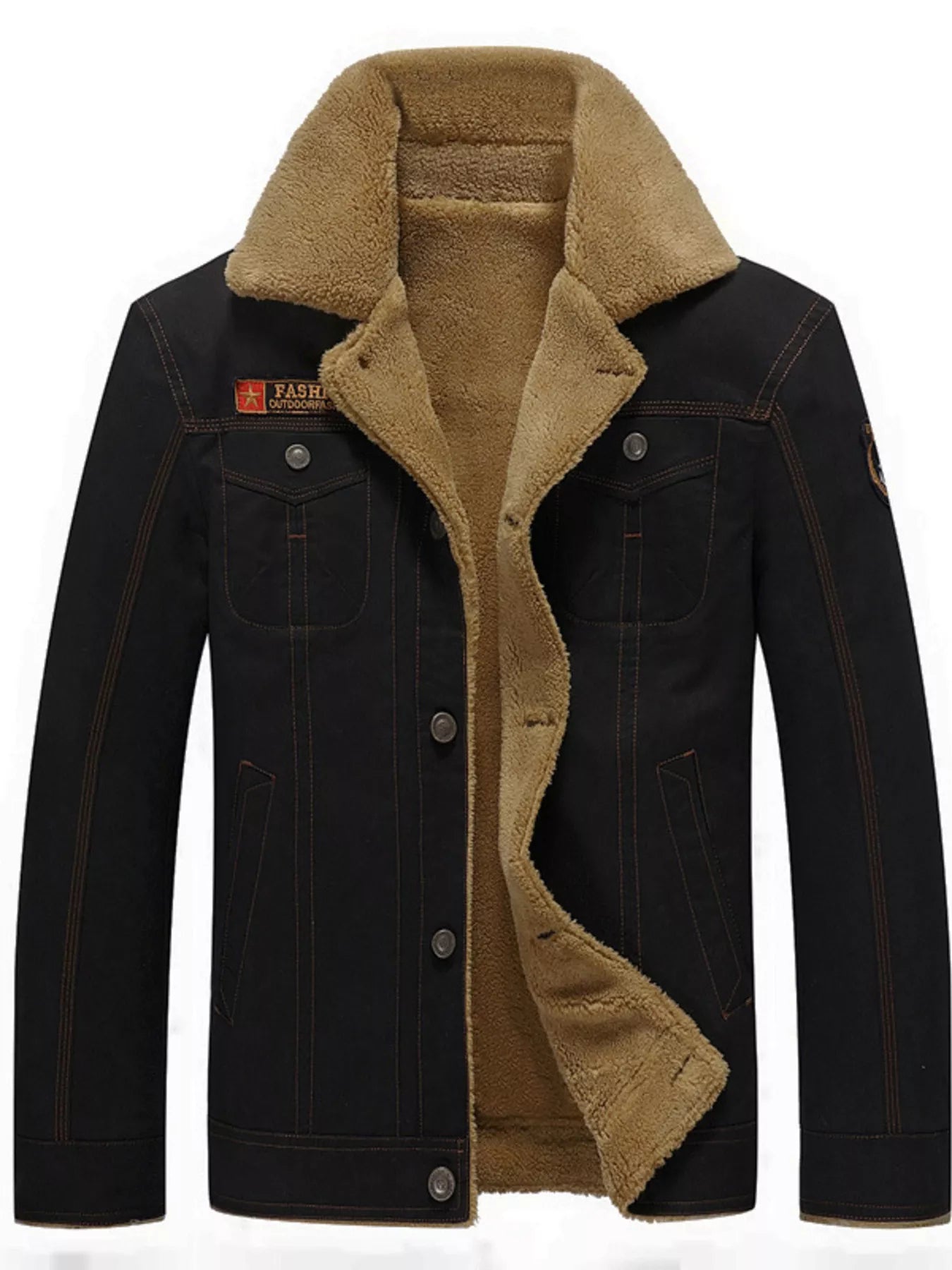 Herren Plus Size Knopf-Down Fleece-Jacke