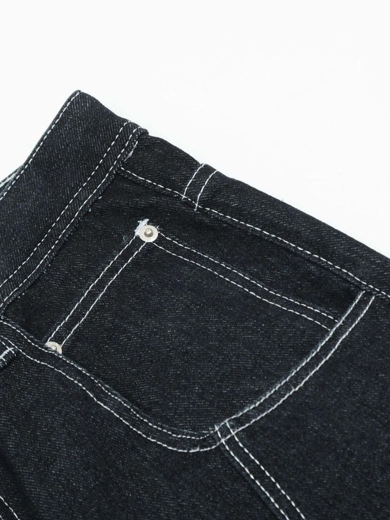 Herren Cargo Straight Jeans mit Kontrastnähten