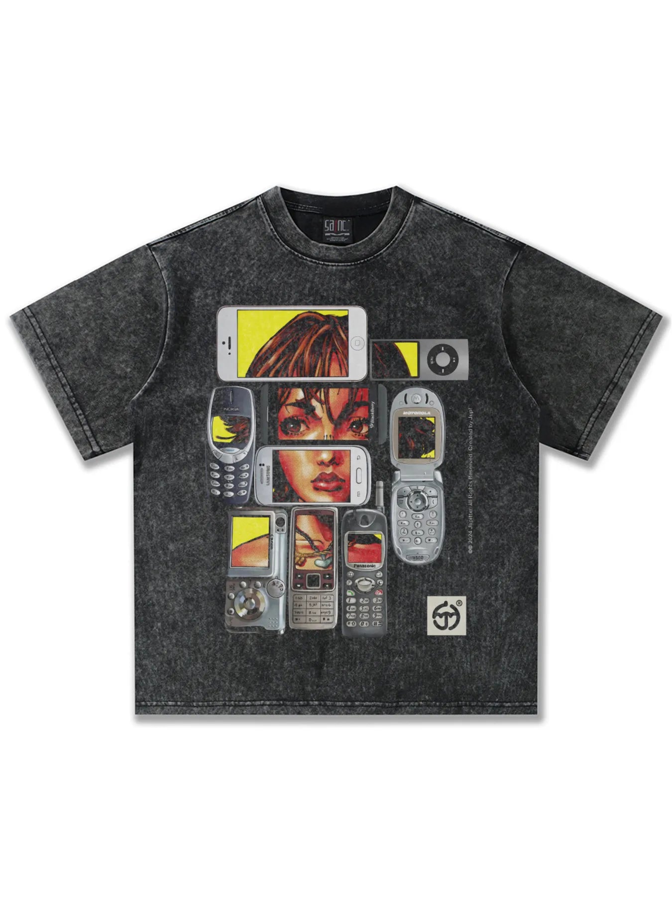 Herren Vintage-Waschung Grafik T-Shirt mit kurzem Arm