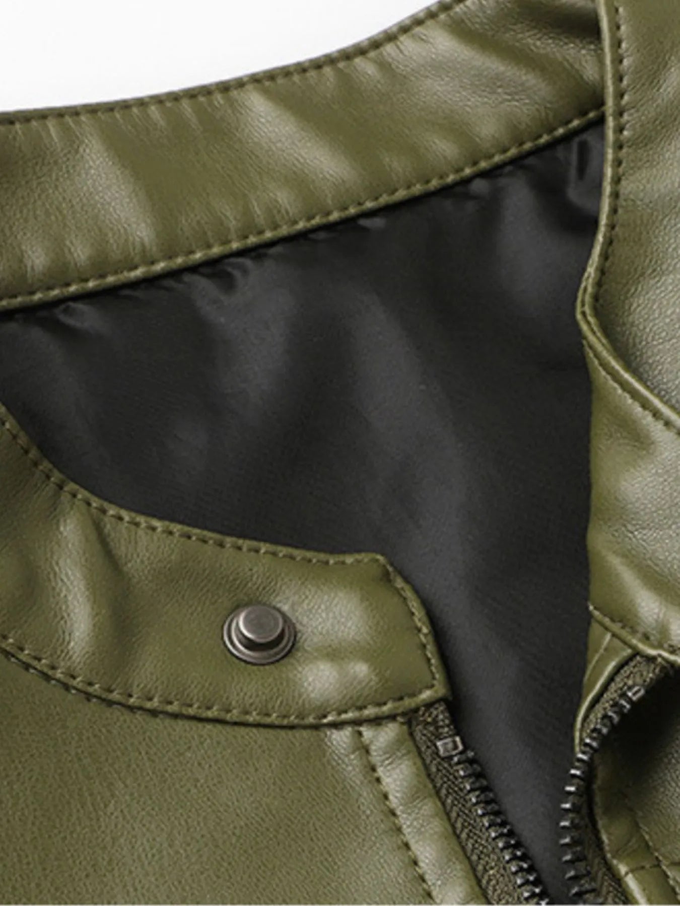 Herren Lederjacke mit Reißverschluss in Übergröße