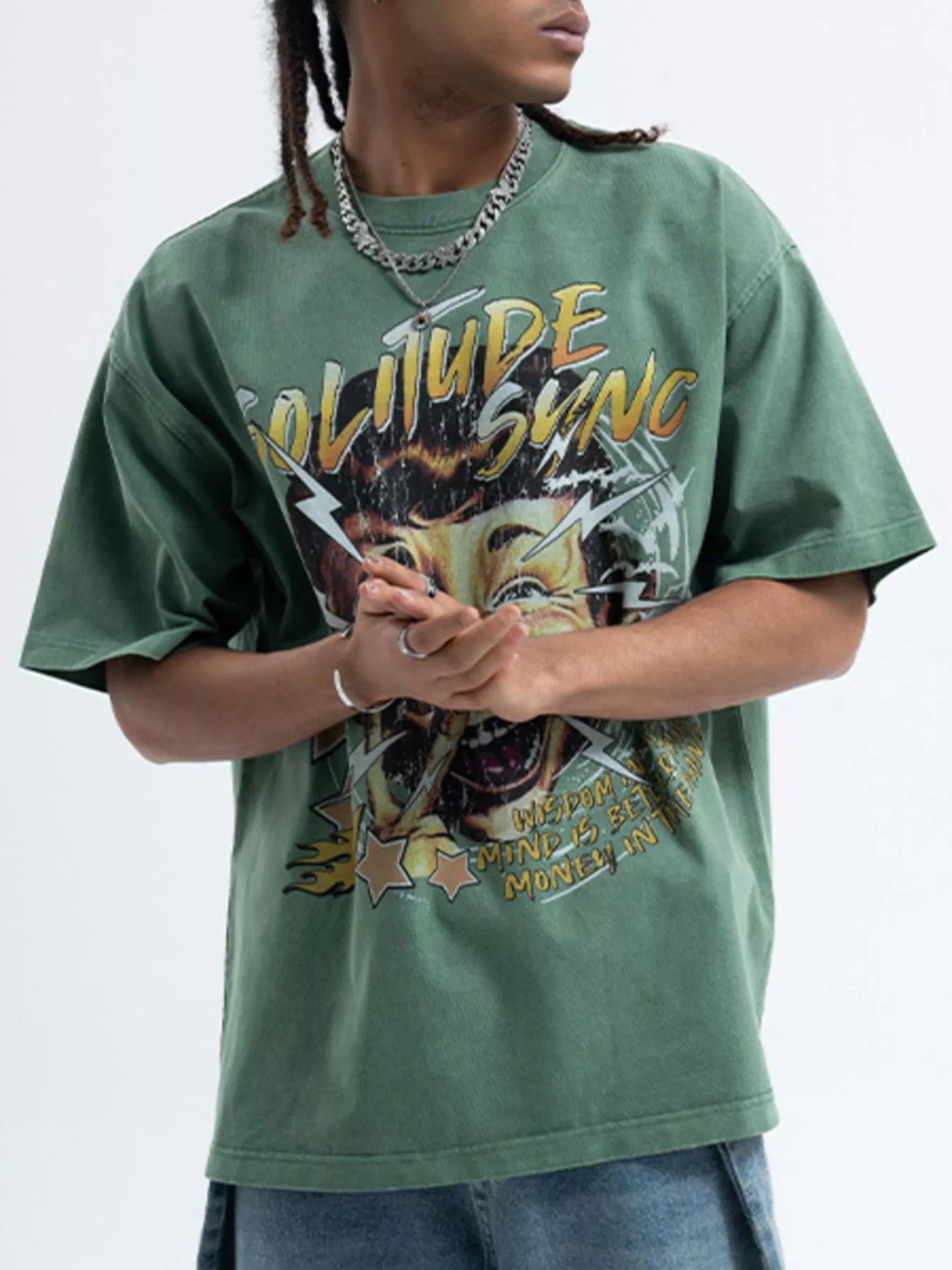 Herren Grafik Rundhals Relaxed Fit T-Shirt