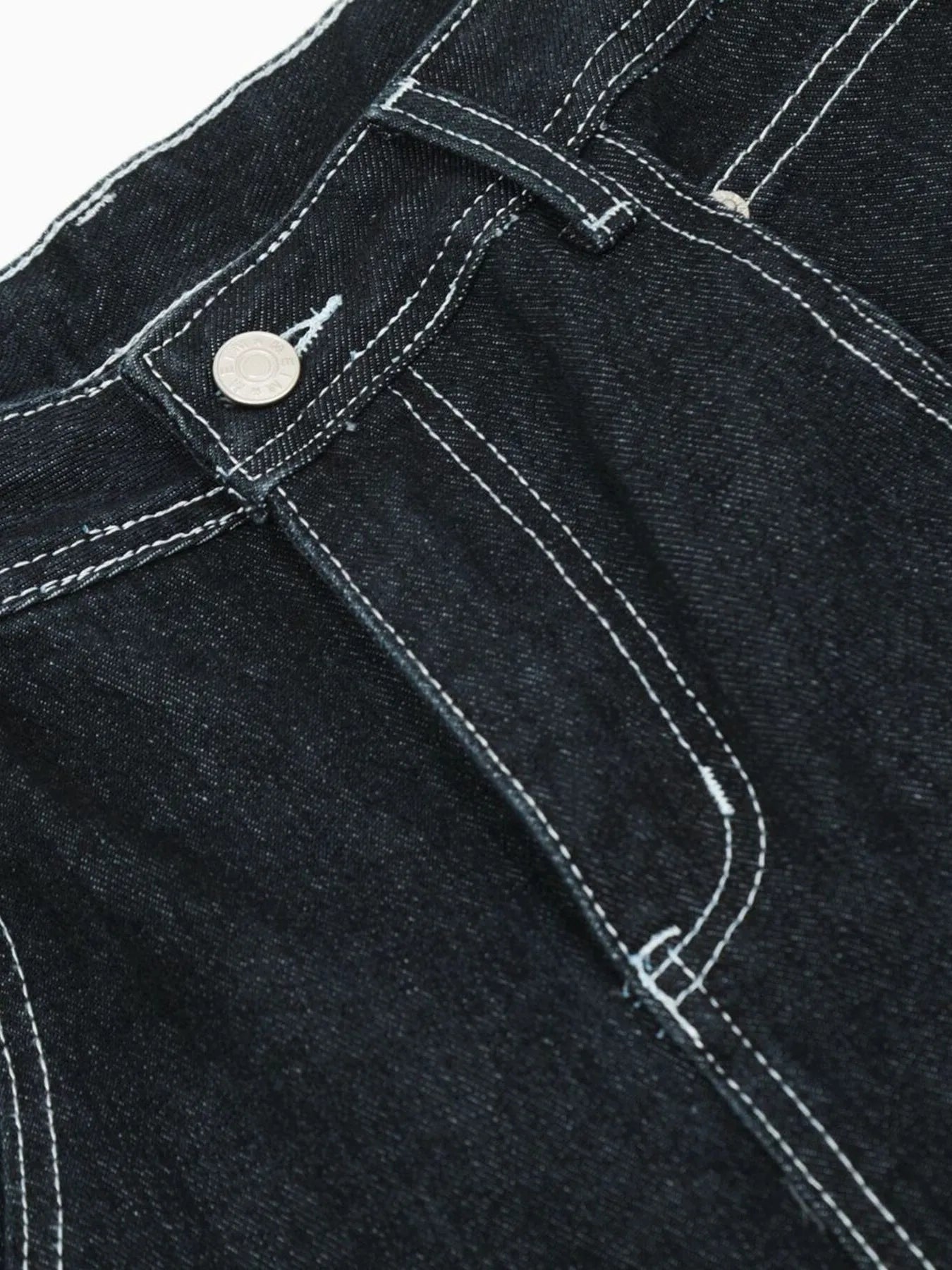Herren Cargo Straight Jeans mit Kontrastnähten