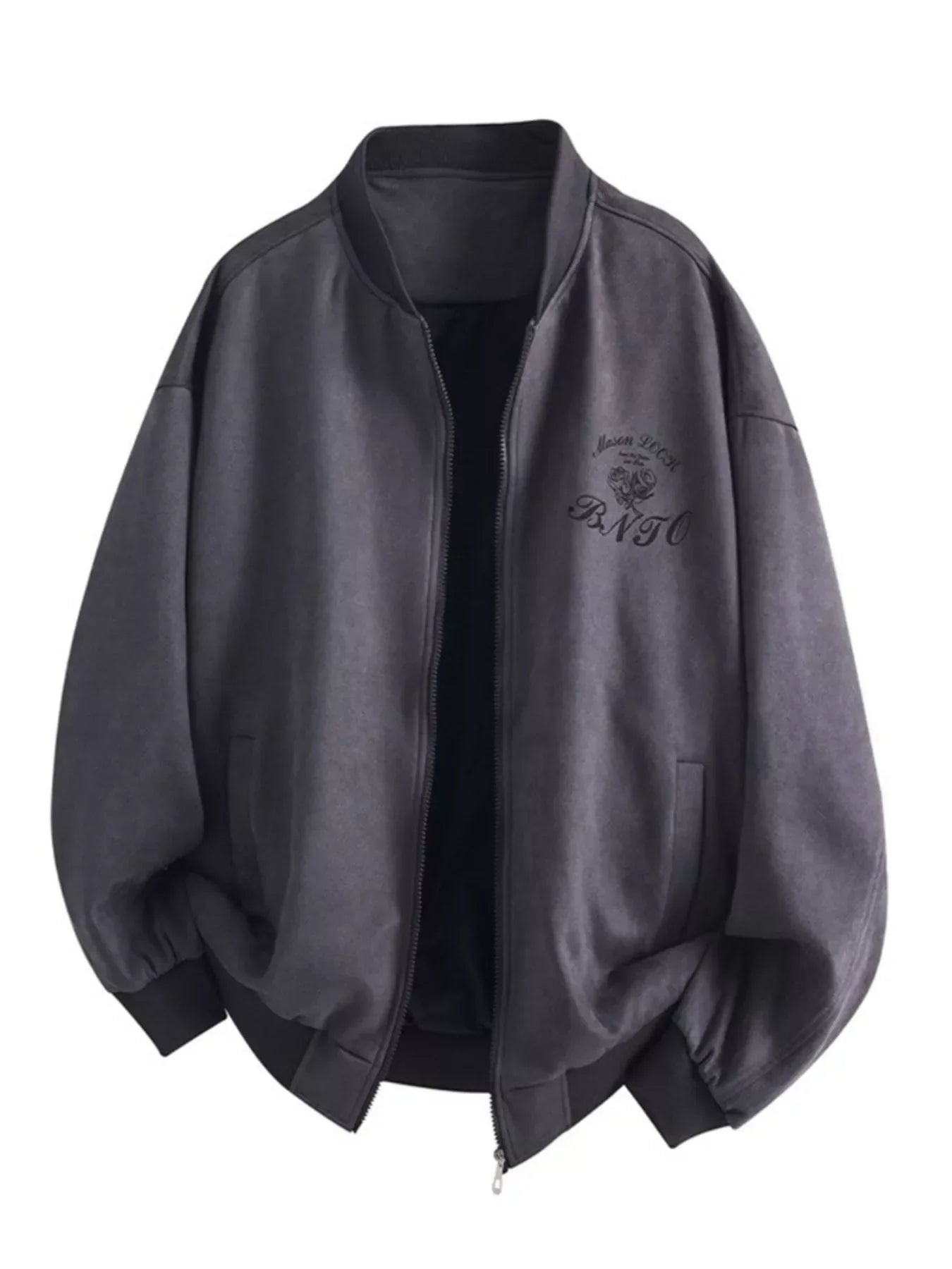 Herren Plus Size Zip-Up Langarmjacke