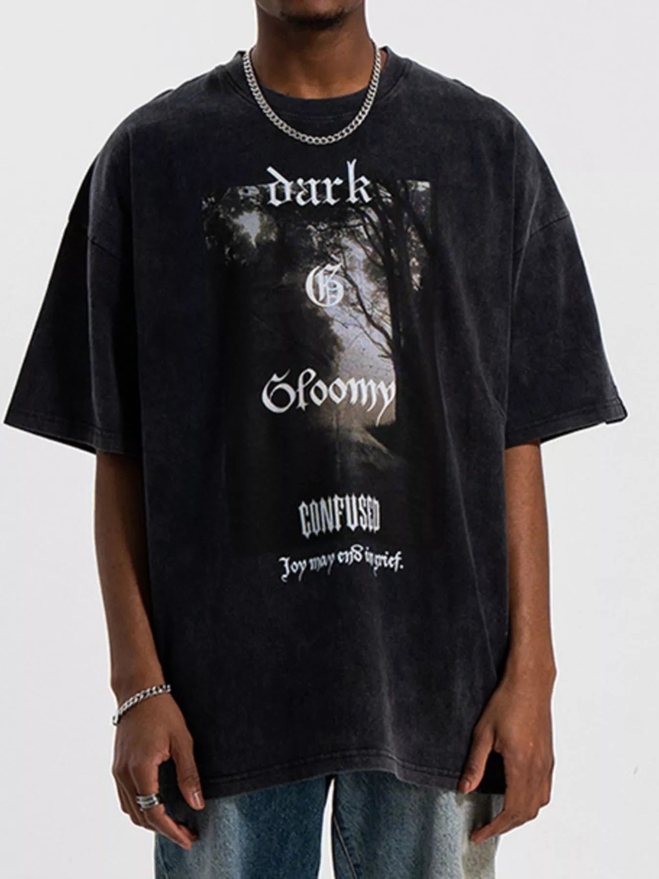 Herren Graphic Oversized Gewaschenes T-Shirt