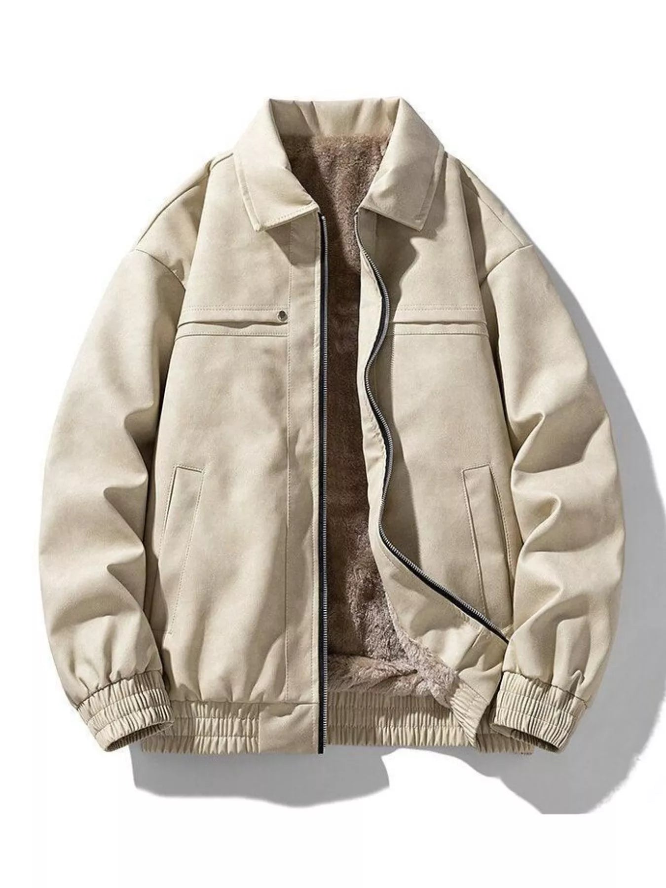 Herren Plus Size Fleecegefütterte Zip-Jacke