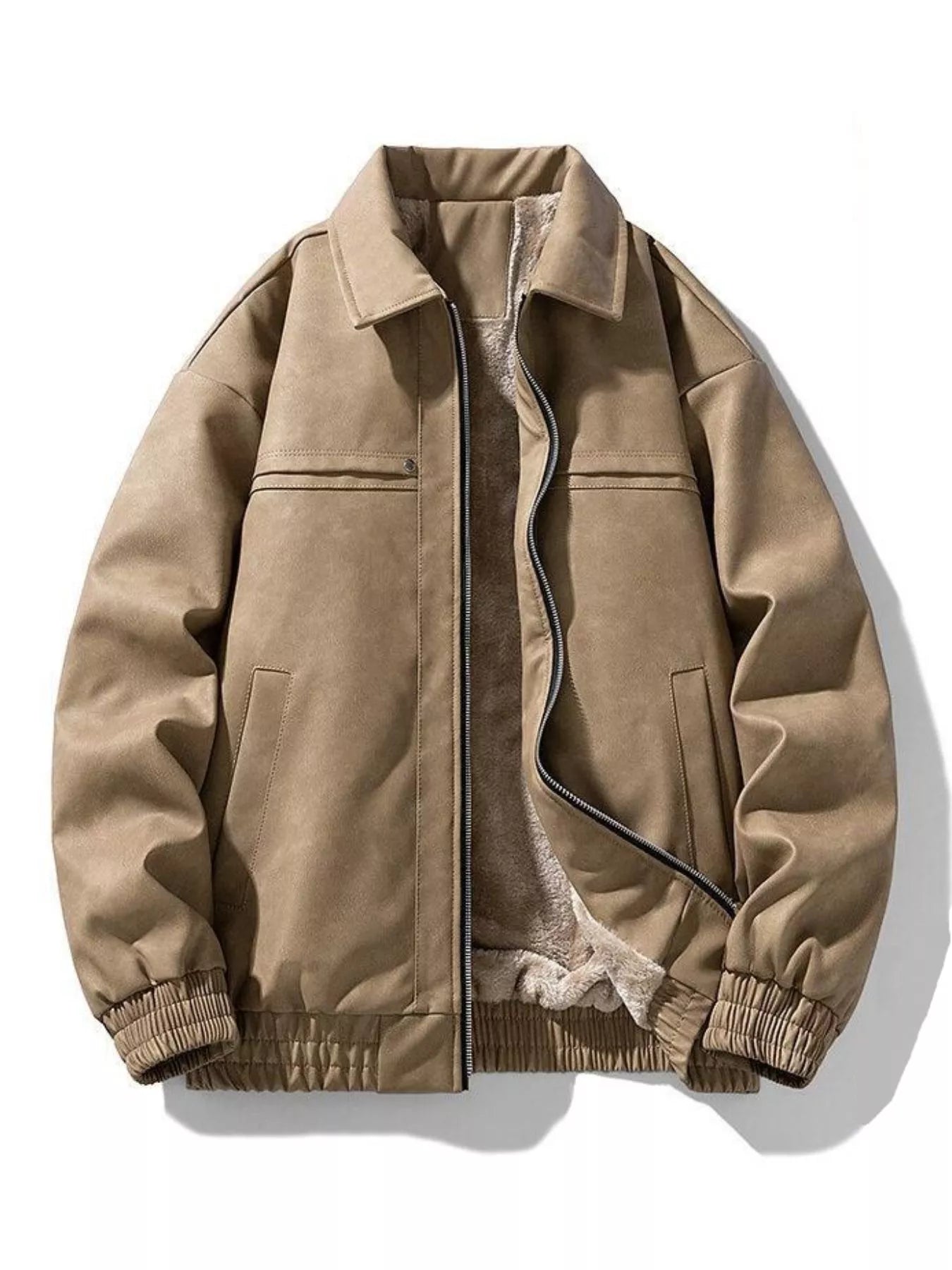 Herren Plus Size Fleecegefütterte Zip-Jacke