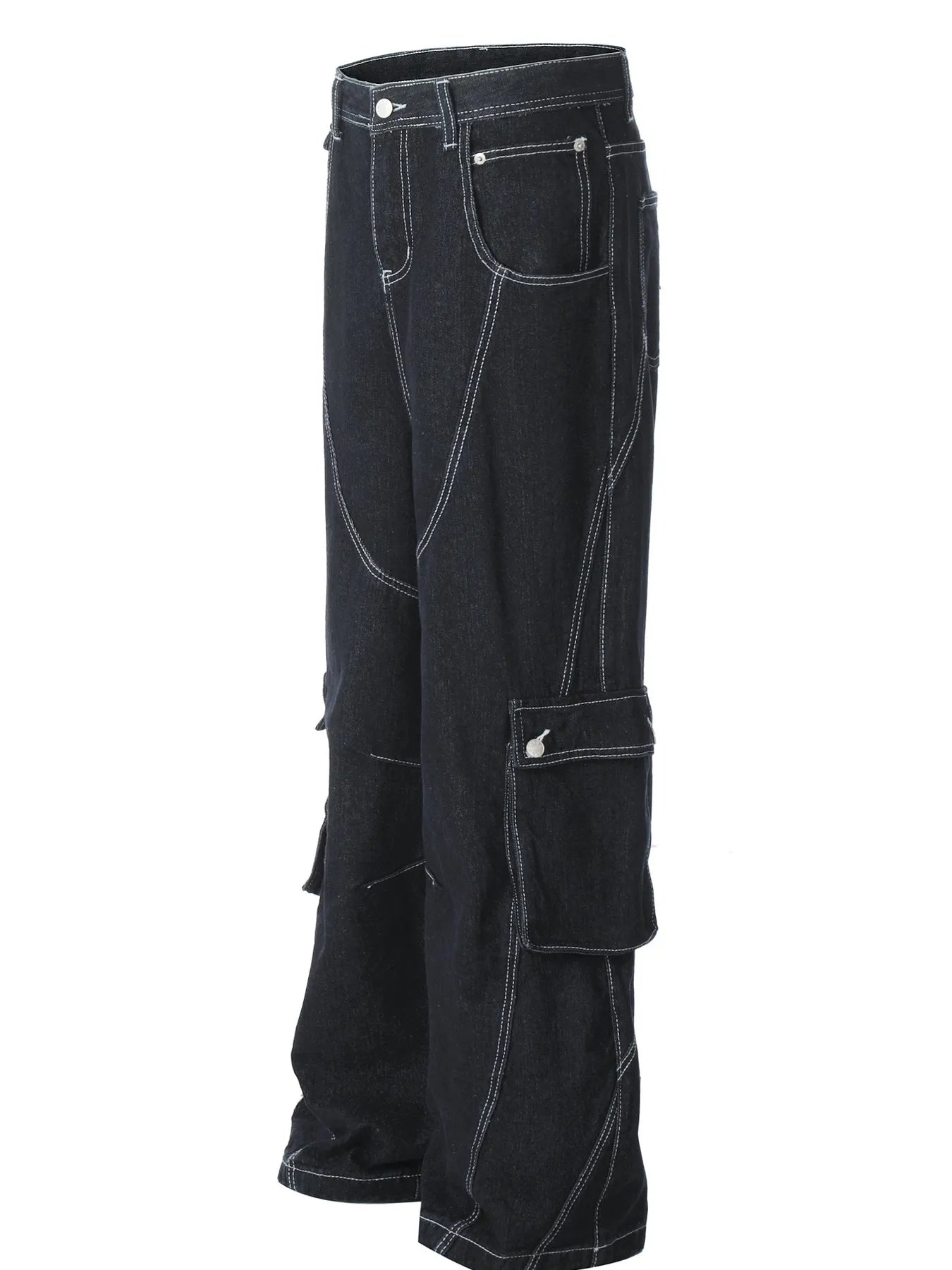 Herren Cargo Straight Jeans mit Kontrastnähten